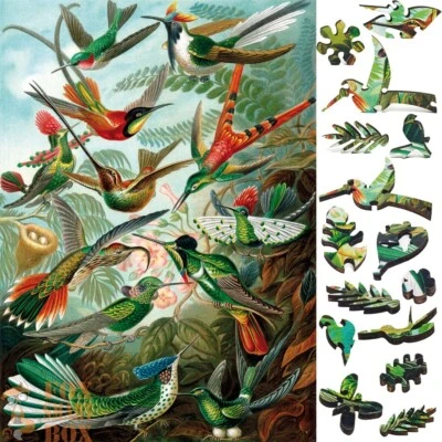 Wooden Jigsaw Puzzle for Adults by FoxSmartBox - 145 Pieces - Hummingbirds - Image 1 of 4