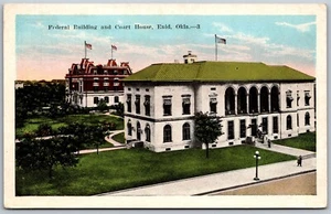 Vtg Enid Oklahoma OK Federal Building & Court House 1920s View Old Postcard - Picture 1 of 2