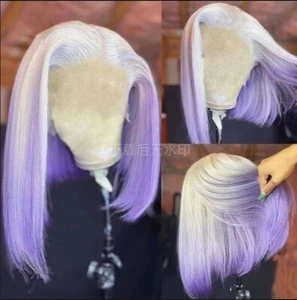 13x4 Ombre Colored Lace Front Human Hair Wigs For Women Wig Transparent Lace - Picture 1 of 15