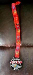 San Diego Pride 5k Run 2021 Finisher collector Medal With Lanyard - Picture 1 of 4
