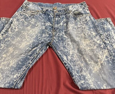 True Religion Ricky Distressed Acid Wash Flap Pocket Jeans 42 USA - Image 1 of 4