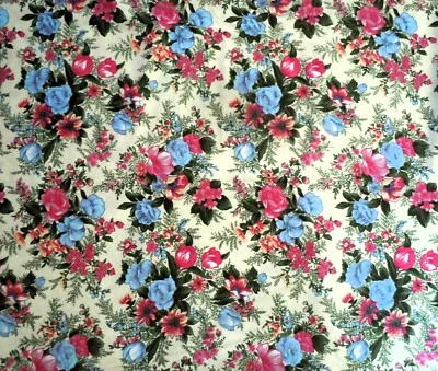 Vintage Rosstex  Fabrics  Floral Knit Stretch #10682 Ben Sherman 1.4 Yard Piece - Image 1 of 4