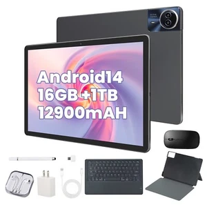 Tablet 14 pulgadas Ultra Grande Android 14 1 TB Almacenamiento 16GB RAM IPS Paquete Teclado - Imagen 1 de 20