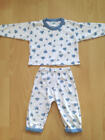Baby Schlafanzug Teddybär 74 80 weiß blau