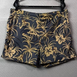 Tommy Bahama Trunks Mens M Gray Hula Girl Paradise Lined Floral Swimming Hawaii - Picture 1 of 21
