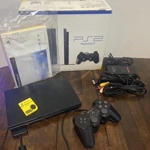 Playstation 2 PS2 Slim Konsole Originalverpackt SCPH-70012 Controller Kabel Handbuch Getestet - Bild 1 von 10