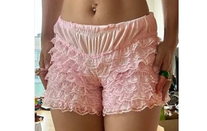 HERREN DAMEN ROSA NYLON RÜSCHEN HÖSCHEN UNTERHOSE W-42 Zoll - Bild 1 von 1