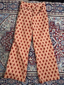 Vintage 70s Argyle Women’s Pants Vtg  - Picture 1 of 5