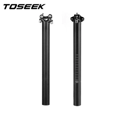 Tija de sillín de fibra de carbono para bicicleta MTB ciclismo carreras carretera bicicleta tija de sillín tubo 27,2 mm Foto 1 de 4