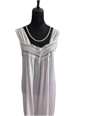 Camisón Miss Elaine Silk Essence, talla M, encaje ribete lazo balletcore cottagecore Foto 1 de 4