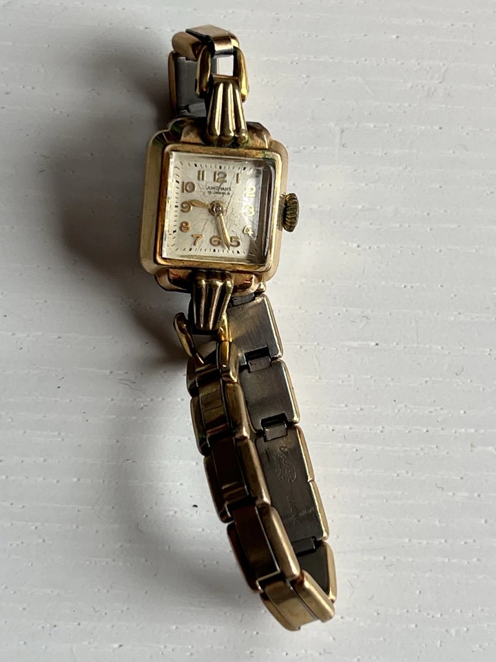 Junghans Walzgold Double  15 Jewels - Vintage Damen - Handaufzug - Werk läuft    - Bild 1 von 4