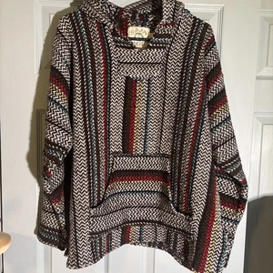 Sudadera con capucha mexicana Baja Joe talla XXXL. Rayas. 80’s - Imagen 1 de 8