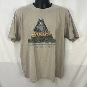 CRAZY SHIRTS KLIBAN CAT DIAMOND HEAD WAIKIKI KONA COFFEE DYED T SHIRT SIZE L - Bild 1 von 8