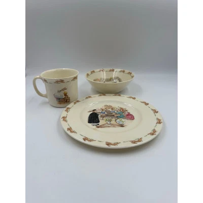 Juego de 3 niños vintage Royal Doulton "Bunnykins" (plato, cuenco, taza) Foto 1 de 4