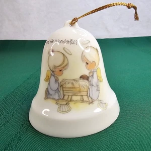 Vintage Precious Moments "Isn't He Wonderful" Nativity Angel Bell 1984 Enesco - Picture 1 of 6
