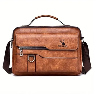 WEIXIER Schultertasche Umhängetasche Herren braun Messenger Bag Freizeit Crossbody Bag verstellbar - Bild 1 von 9