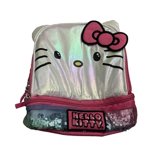 Sanrio Kids Insulated Lunch Bag Hello Kitty Multicolor Full Zip Sequin - Picture 1 of 10