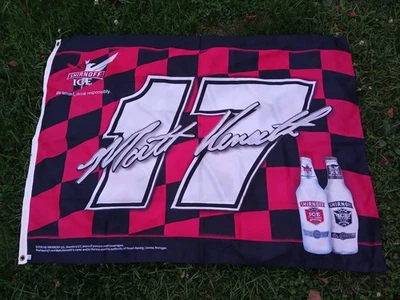 RARE 2004 Matt Kenseth #17 Smirnoff Ice Roush Race Checkered Flag 3'x4' 2 Sided - Image 1 of 4