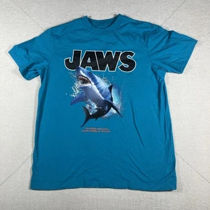 JAWS X Shoe Palace Steven Spielberg Movie T-Shirt Large Aqua Neon Blue Limited - Bild 1 von 5