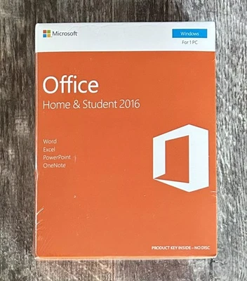 Microsoft Office 2016 Home & Student NEW, Sealed Word Excel Powerpoint OneNote - Image 1 of 4
