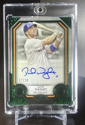 2024 Topps Tier One David Wright Auto 07/30 Green - New York Mets - Image 1 of 2