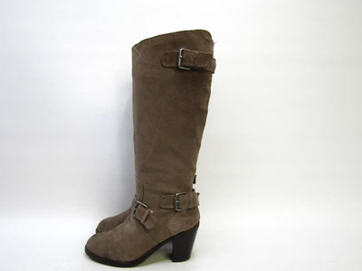 Botas de moda DV Dolce Vita para mujer talla 6,5 M marrón gamuza hebilla cremallera hasta la rodilla Foto 1 de 4