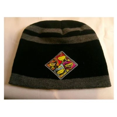 Nickelodeon Striped Beanie Hat with Cartoon Character Patch Winter Accessory - Image 1 of 2