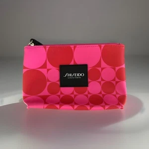 SHISEIDO Ginza TOKYO Red Patent  with Zipper Cosmetic Makeup Bag EUC - Picture 1 of 4
