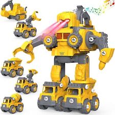 Engineering Vehicle Fire Engine Truck Transform Into Robot Building Toys