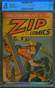 Zip Comics #22 (1942) ⭐ Classic WWII Cover! ⭐ CBCS 0.5 Rare Golden Age MLJ Comic - Picture 1 of 6