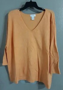 Top blusa da carriera arancione manica 3/4 da donna Avenue New. Tg 22/24 - Foto 1 di 9