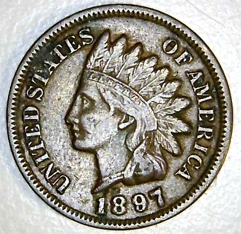 1897 Indian Head Small Cent - Better Coin - No Reserve     (LG41) Cover