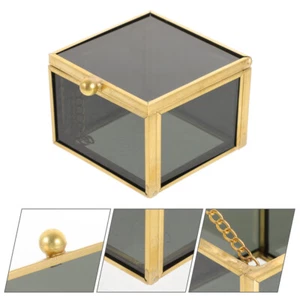 Glass Vintage Jewelry Box Jewelry Display Organizer Keepsake Box Case Home - Picture 1 of 12