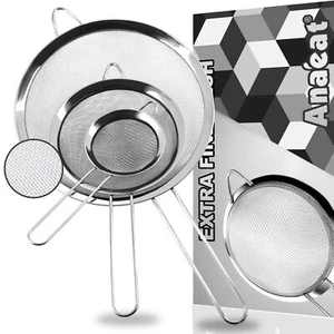 Anaeat Fine Mesh Strainers - Premium Stainless Steel Colander Sieve Sifters, - Picture 1 of 7