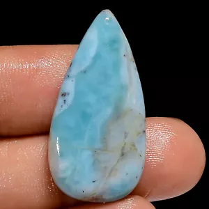 100% Natural Larimar Pear Shape Cabochon Loose Gemstone 22 Ct 31X16X5 mm X-23975 - Picture 1 of 2