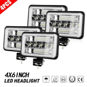 4PCS 4x6'' LED Work Lights Driving Fog Headlights DRL For Car SUV Truck Tractor - Picture 1 of 11