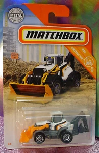 2019 Matchbox MBX BACKHOE #23☆white;orange/gray☆CONSTRUCTION - Picture 1 of 2