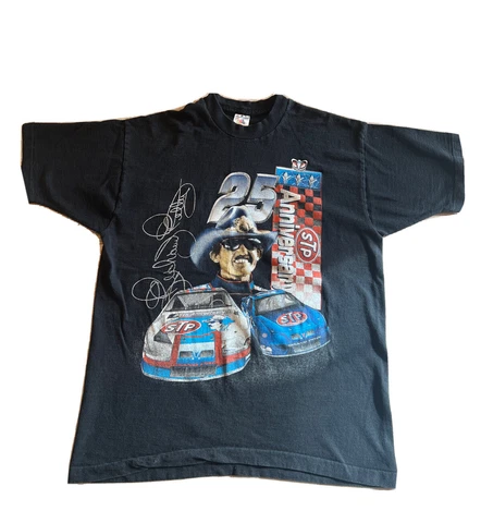 Vintage Mens Large Richard Petty Tee Shirt Rare 90s 80s Single Stitch NASCAR Cover