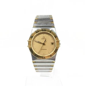 Auth OMEGA Constellation Date Men's Watch QZ Silver Gold S23161/52N - Picture 1 of 24