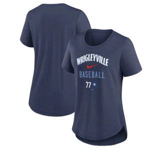 Nike Women's Chicago Cubs City Connect Tri-Blend T-Shirt, Navy, M - Picture 1 of 3