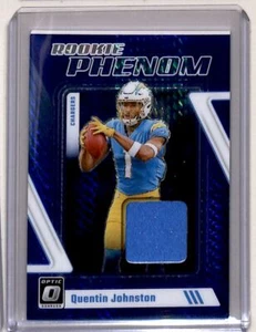 2023 Donruss Optic Rookie Phenom Blue Hyper Prizm Quentin Johnston RC Jersey Los - Picture 1 of 2