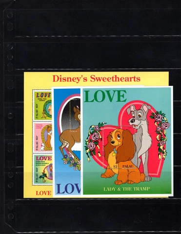 Palau Disney 393-95 Love VF MNH S/SA2 Cover