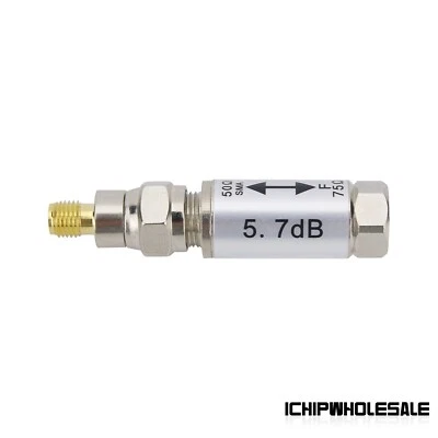 0-3GHz SMA Female to F Male Connector 50-75ohm Impedance Converter Radio Parts - Image 1 of 4