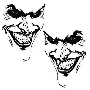 Set Joker Aufkleber Links + Rechts Schwarz Matt 10x7cm Folie Sticker K059 - Bild 1 von 7