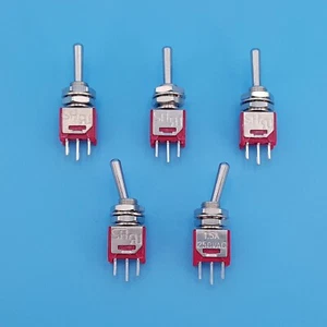5Pcs SH TS-4A ON-OFF-ON 3Pin 3-Gears SPDT 5mm Sub-Mini Toggle Switch - Picture 1 of 7