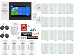 S18 Tuya APP WiFi 4G GPRS Wireless Wired Home Security Alarm System+Alexa+Google - Picture 1 of 12