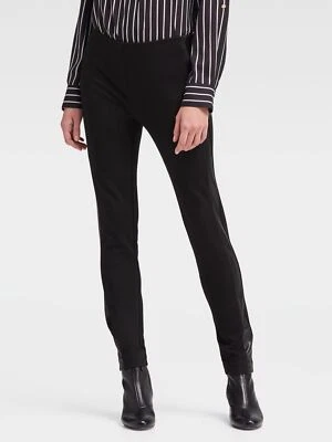 DKNY Slim Pants Pull on Black Faux Leather Stripe Women Sz XXS NEW NWT 235 - Image 1 of 2
