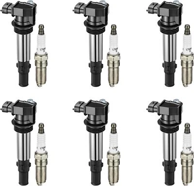 6× UF375 Ignition Coils and 6× Spark Plugs For 2004-2007 Cadillac CTS 3.6L V6 - Image 1 of 4