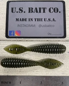 Stingray Grub 3” Color Green Pumpkin Bass Crappie Trout Lot Of 20 - Picture 1 of 3