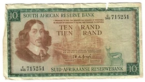 South Africa 10 Rand 1967 F "DeJongh" - Picture 1 of 2
